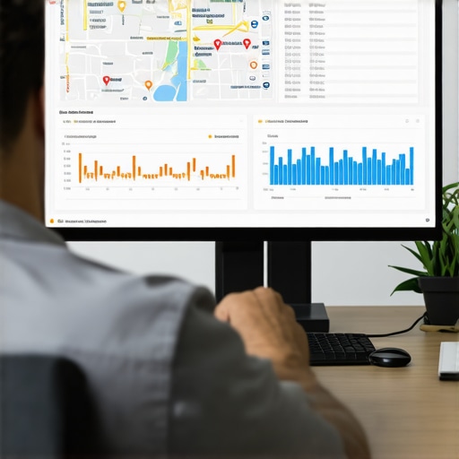 Analyzing Google Maps Rankings Expert analyzing local SEO data and Google Maps rankings on computer