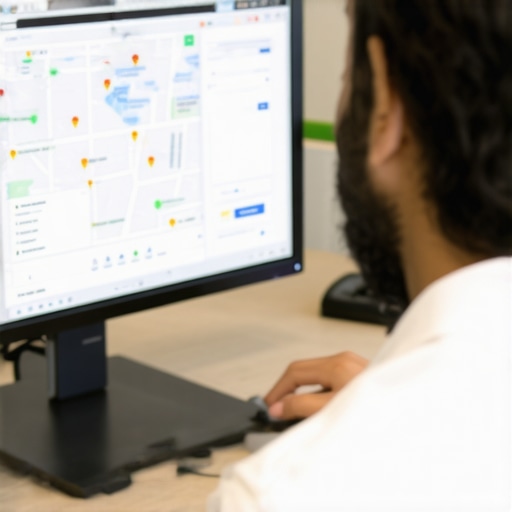 Effective Local SEO Strategies for Map Rankings Digital marketing consultant analyzing Google Maps SEO data on a computer.