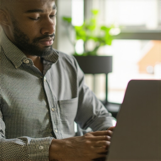 SEO professional optimizing schema markup on a laptop for local search