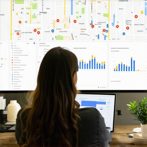 Monitoring Local SEO Performance Expert analyzing Google Maps and local SEO data on a computer screen.