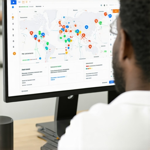 Person reviewing local business profile analytics on a monitor
