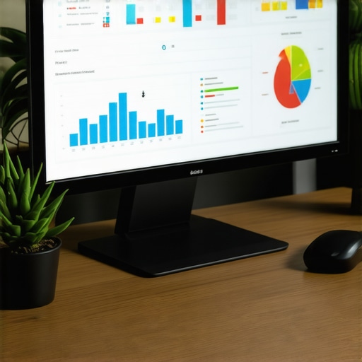 A person analyzing local SEO metrics on a digital dashboard at their workspace