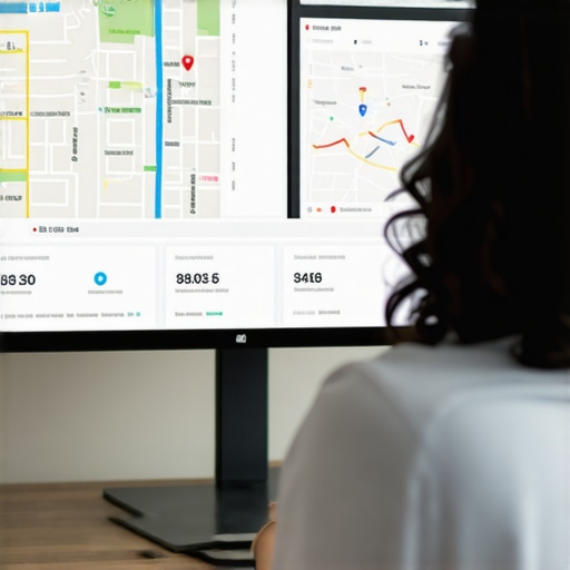Analyzing Local SEO Data for Map Ranking Recovery Person reviewing local SEO and map ranking data on a computer