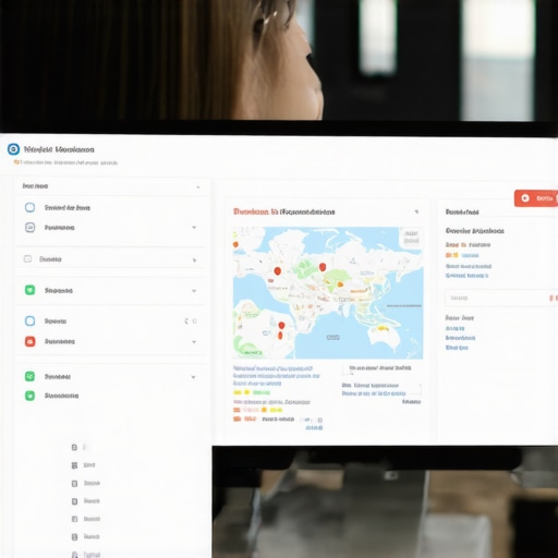 Analyzing Map SEO Data with Advanced Tools Person reviewing local map ranking metrics on a laptop