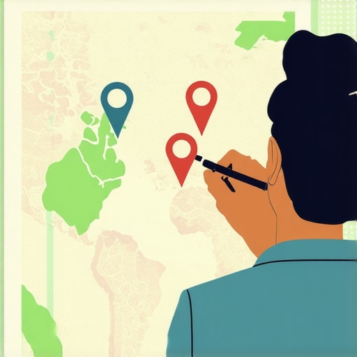 Person reviewing a digital map with markers representing Google Maps rankings, symbolizing troubleshooting process.