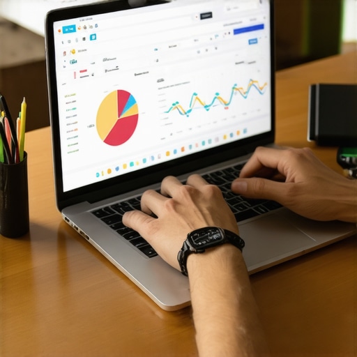 SEO Tools for Map Rankings Person analyzing map ranking data on laptop in workspace