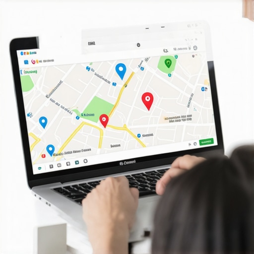 Person reviewing Google Maps analytics on laptop