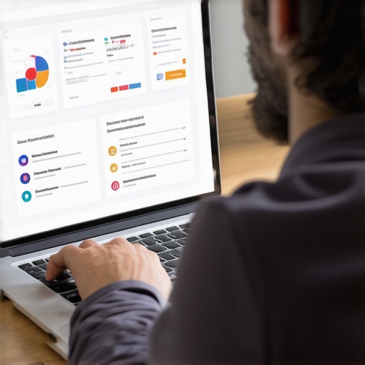 A person analyzing local SEO data on a laptop, representing tools for map ranking maintenance.