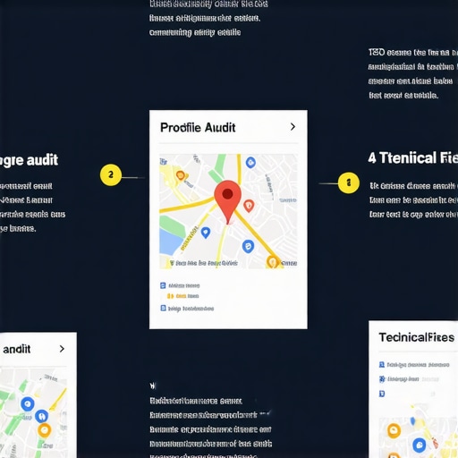 Infographic illustrating steps to fix Google Maps rankings, including profile cleanup, technical fixes, citations, and reviews.
