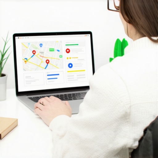 SEO professional reviewing Google Maps profile details and analytics