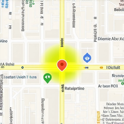 Illustration showing map pin corrections and radius adjustments in Google Maps