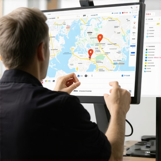 Technician working on Google Maps SEO optimization and fixing map ranking issues.