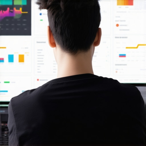 Person reviewing local SEO metrics on a laptop in an office setting.