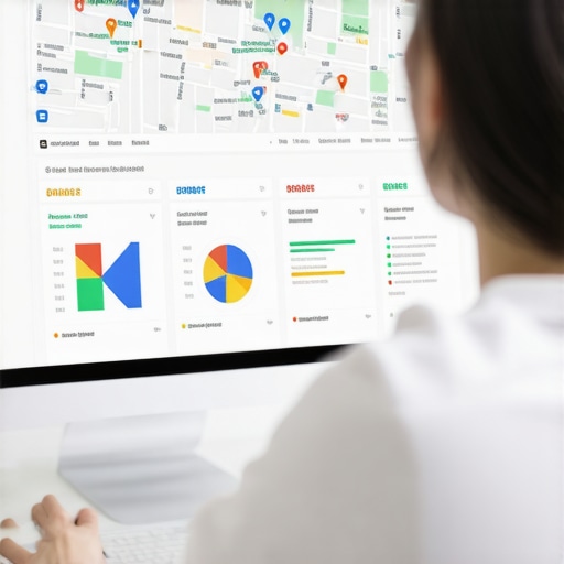 SEO analytics dashboard showing local search rankings and metrics