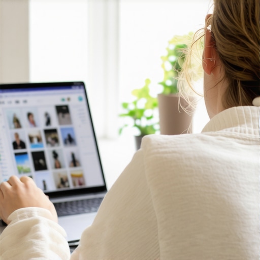 Person updating and enhancing Google Maps profile with new photos and reviews