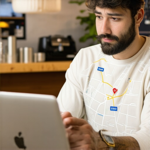 Business owner editing and updating Google Maps listing on computer